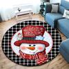 Cute Christmas Day Gift Bell Santa Claus Snowman Christmas Tree round rug Home Soft Decorative Anti slip Chair Mat Carpet Outdoor Floor Mat Carpet 106