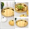 Round Cake Tray Golden Silver Jewelry Storage Tray Luxury Dinner Serving Tray  Tea Cup Holder