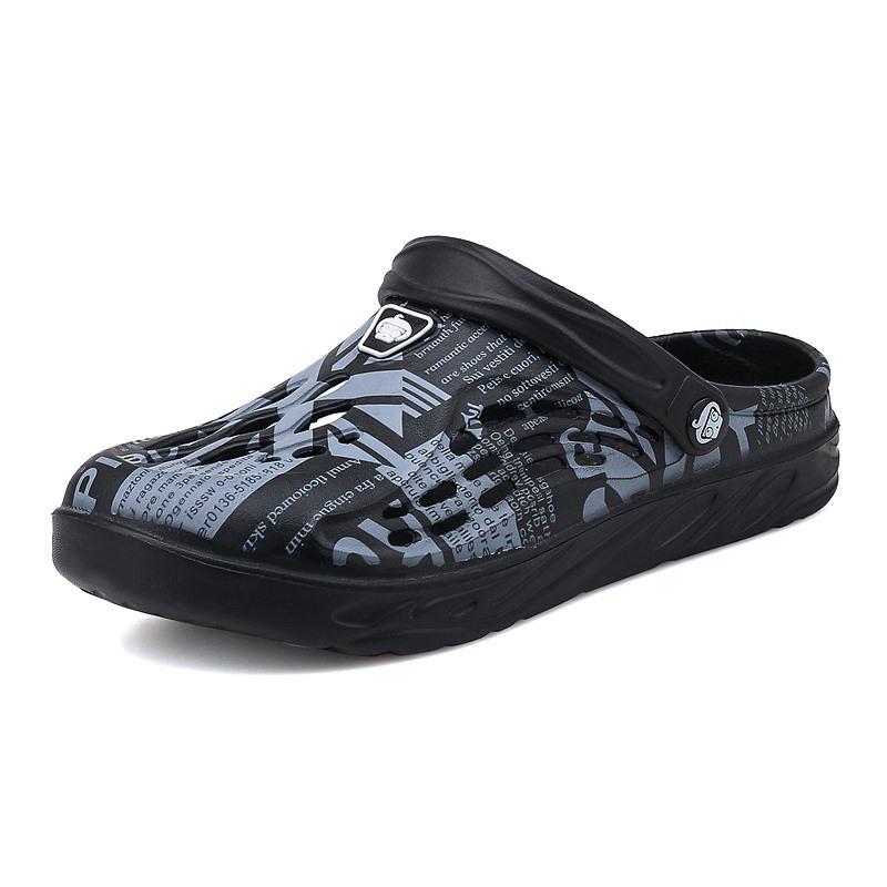 Men's Trendy Plus Size Closed-Toe Clog Sandals - Breathable Fashion Outdoor Slippers
