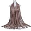 Women Girls Headwear Headscarf Luxury Head Scarves Hijab Shawl Scarf Hollow Tassel Scarf Head Wrap