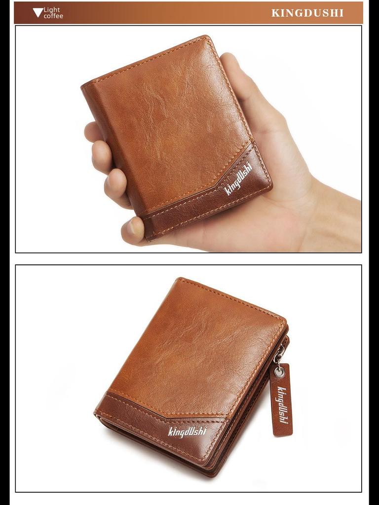 Мужская сумка-кошелек из искусственной кожи на молнии с цепочкой: Кошелек для карт и монет