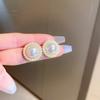 Silver needle light luxury Spice Girl pearl stud earrings temperament retro super flash earrings women's fashion high sense personalized earrings