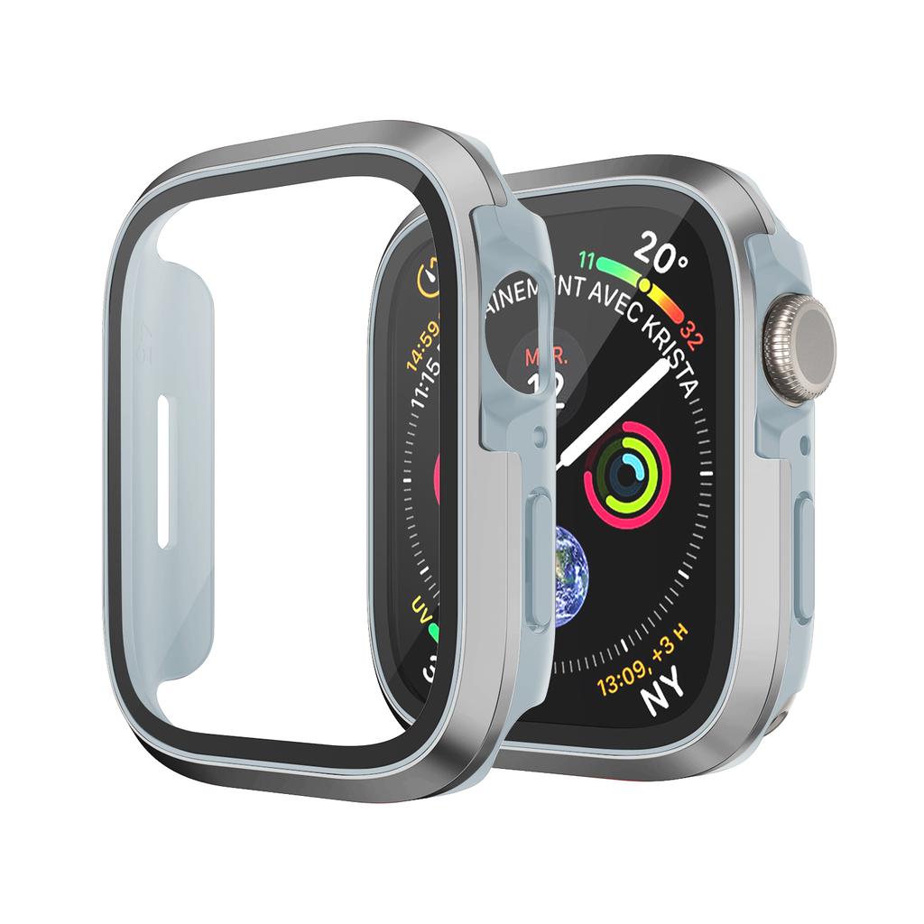 Glass+Metal Case For Apple Watch Ultra 49mm Accessories Protector Bumper Tempered iwatch series 8 7 se 45mm 41mm 44mm 40mm cover