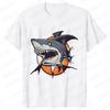 Fashion Brand Summer Harajuku Men T-shirt Halloween Scary Whale Print Oversize Tee Short Sleeve Men Shirt Spooky Season Tops