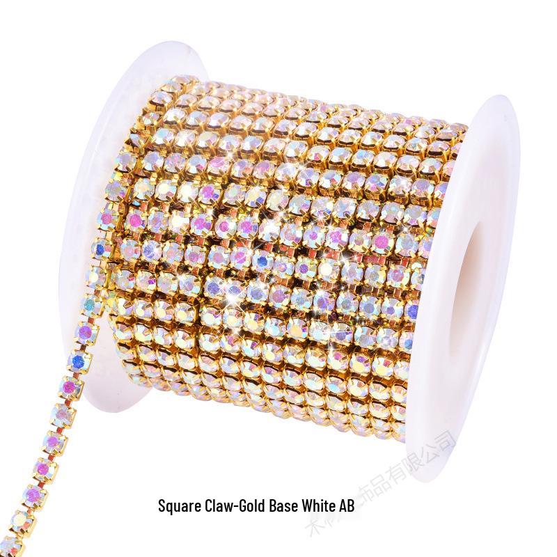 Цветная цепочка с когтями из стразов для чехлов для телефонов, нейл-арта, одежды и аксессуаров для свадебных платьев