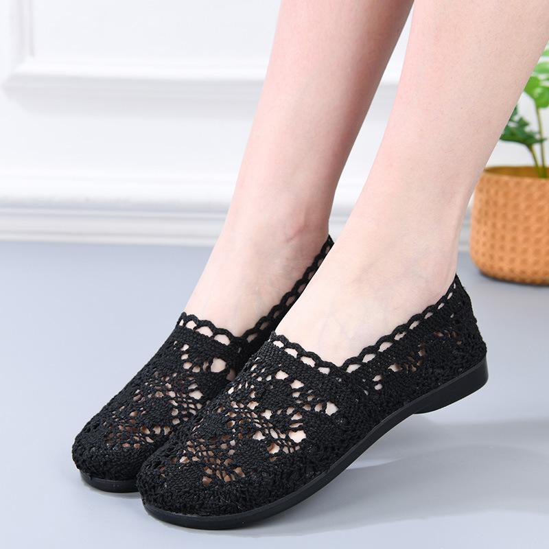 Женская обувь Рыбацкая обувь Женская сетчатая дышащая обувь на плоской подошве с мягкой подошвой Женская обувь в горошек Женская обувь Туфли на плоской подошве