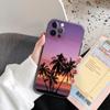 Чехол для телефона iPhone 11 12 13 Pro 2022 7 8 SE XR XS Max 5 5S 6 6s Plus, мягкий силиконовый чехол, летний чехол с морскими пальмами