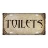 Restroom Metal Signs Wall Decor Plaque Metal Vintage License Plate for Home Bar Club Toilet Bathroom Restroom