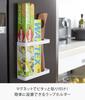 Yamazaki Tower Magnetic Wrap Holder, White, Approx. W15.5 X D5.2 X H15.5cm, for Wrap Storage and Kitchen Storage, Model 7121