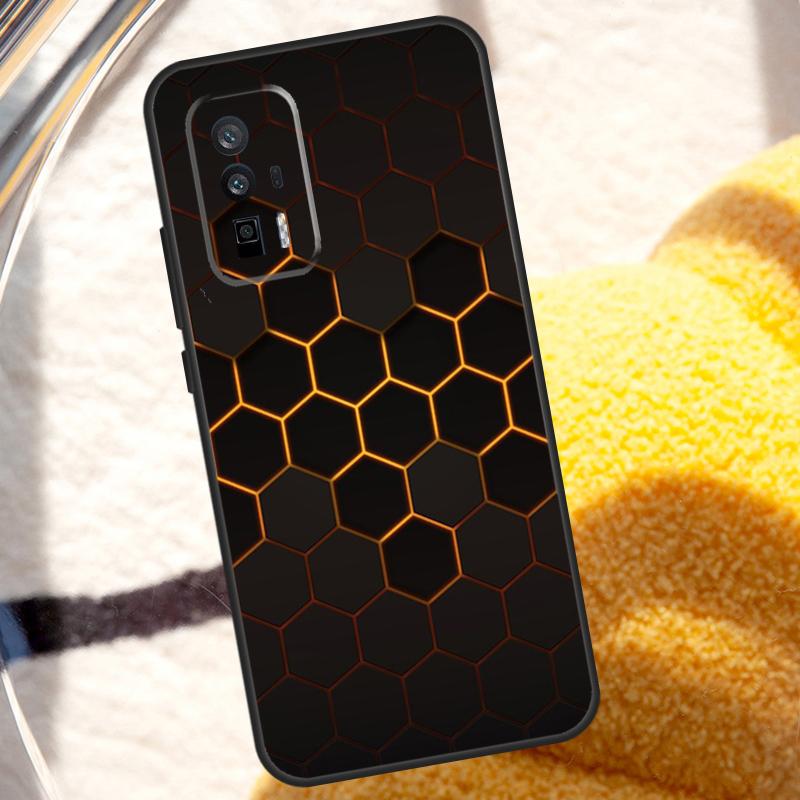 Футуристичный неоновый сотовый чехол из углеродного волокна для POCO X6 Pro M6 X5 X3 M5s F3 F5 Xiaomi 14 Ultra 13 12 Lite 11T 12T 13T Pro