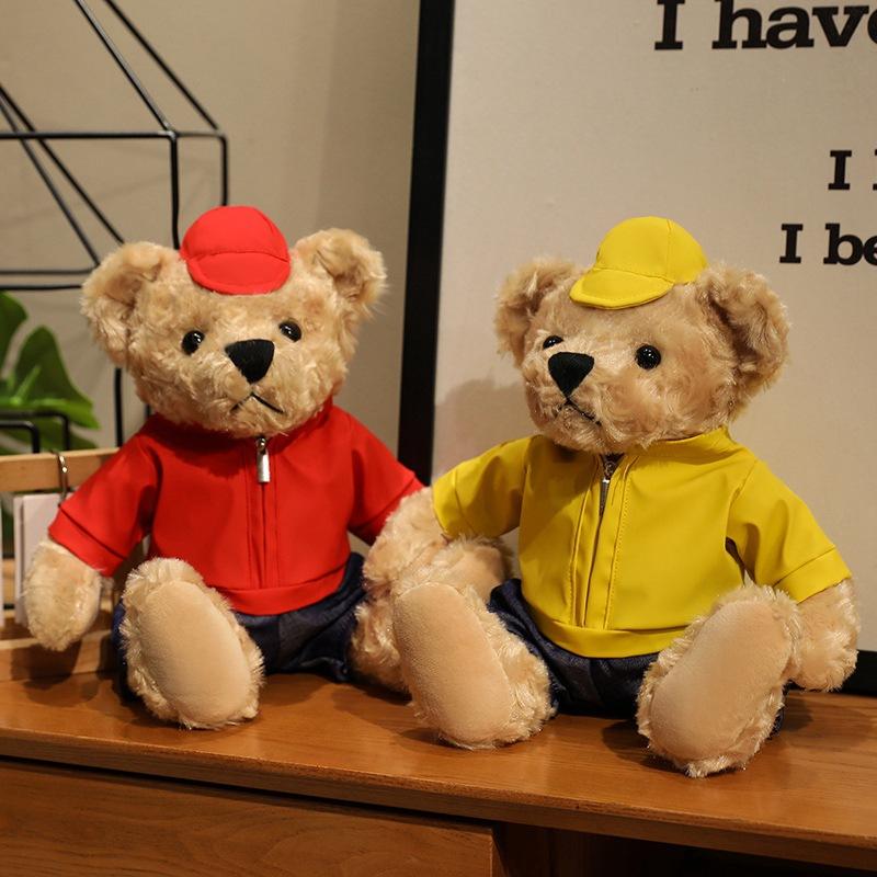 Cute dressed bear teddy bear doll plush toy hug bear doll children rag doll girl birthday gift