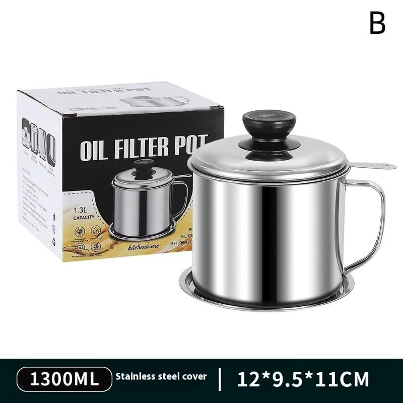Контейнер-кувшин из нержавеющей стали для процеживания масла с фильтром и подставкой, емкость для хранения кулинарного масла, кухонные бытовые инструменты