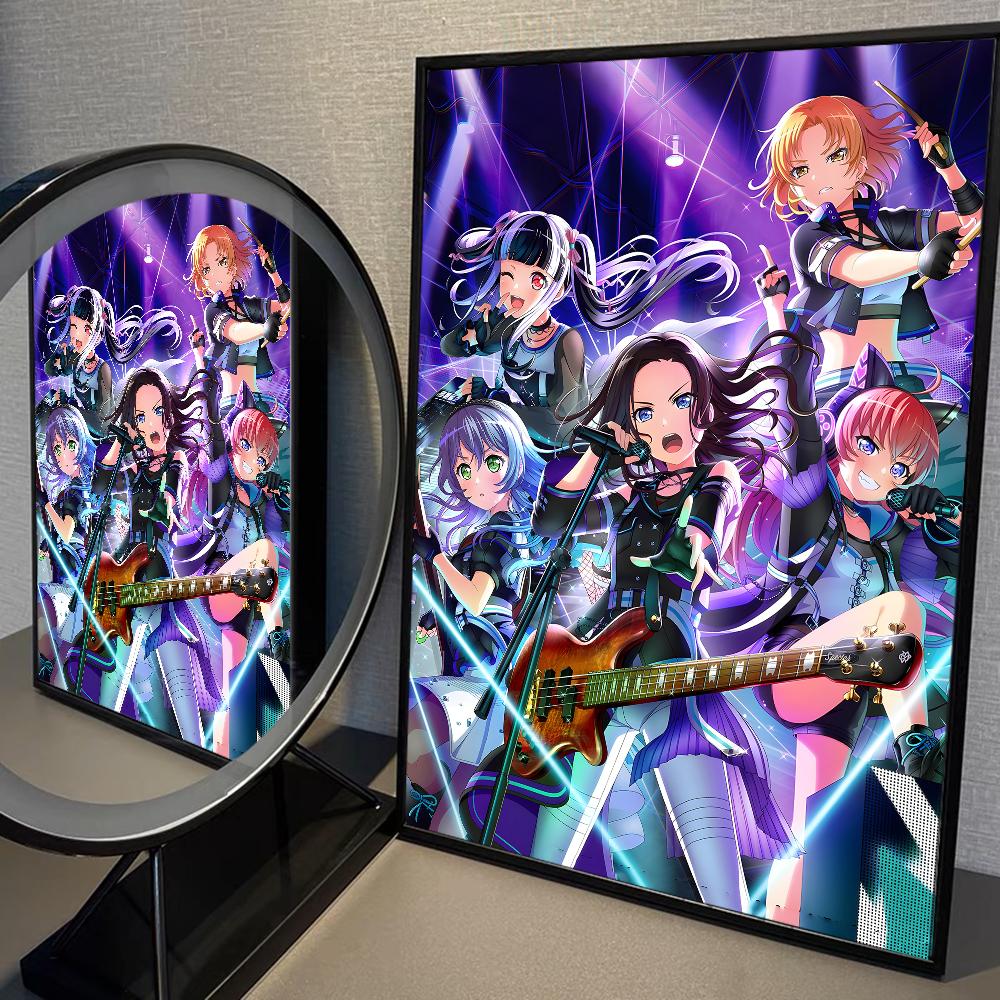 BanG Dream It's My GO Постер Аниме Постеры Липкие HD Качество Настенное Искусство Ретро Постеры для Дома Кавайный Декор Комнаты