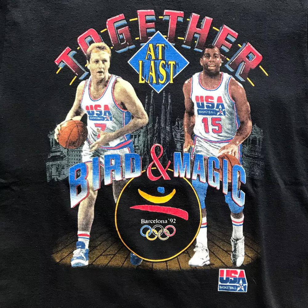 Larry Bird Magic Johnson Men Tshirt Black Unisex Cotton Tee All Sizes Unisex T-Shirt