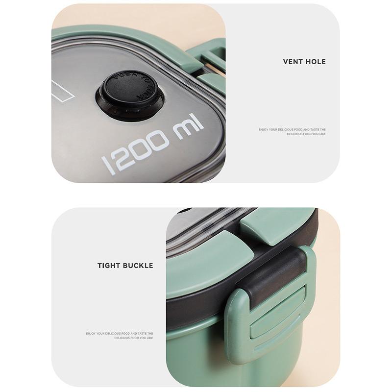 2-слойные герметичные детские ланч-боксы, контейнеры для фруктов, пищевых продуктов, студенческий офисный работник, коробка для бенто, приготовленная в микроволновой печи, с вилкой, ложкой, для сохранения свежести