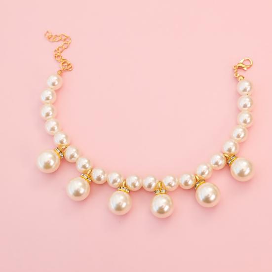 Ожерелье для собаки из искусственного жемчуга, регулируемый ошейник из искусственного жемчуга, ювелирное изделие