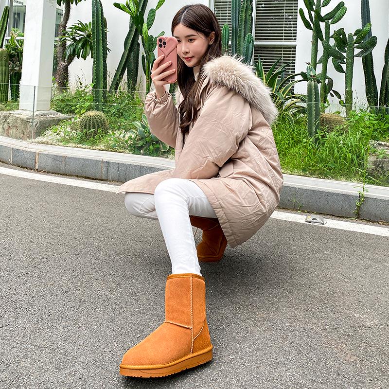 Женские зимние сапоги из коровьей кожи 2025 года — нескользящие, теплые, удобные, модные