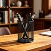 Office Desk Pen Holder Metal Holder, Nordic Organizer for Makeup Brushes, Electroplated Accessory Anti-Rust Multifunctional Storage Basket Pencils