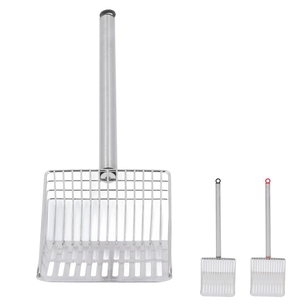 Совок для кошачьего туалета с длинной ручкой, металлический, съемный, антиразбрызгивающий, быстрая фильтрация, лопата для кошачьего туалета