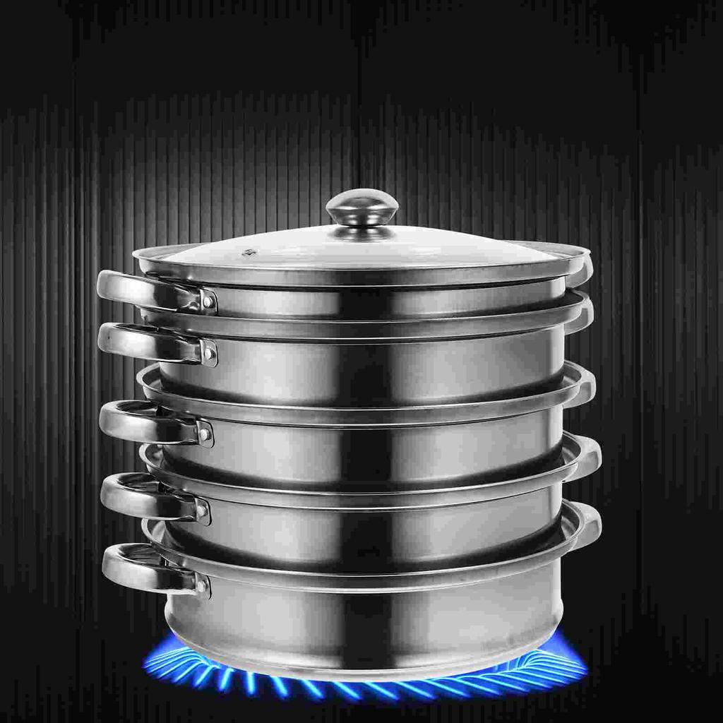 Multi Cooker Steam Pan Boiler Steamer Home Multifunctional Stockpot Practical Kitchen Accessories Stainless Steel Basket