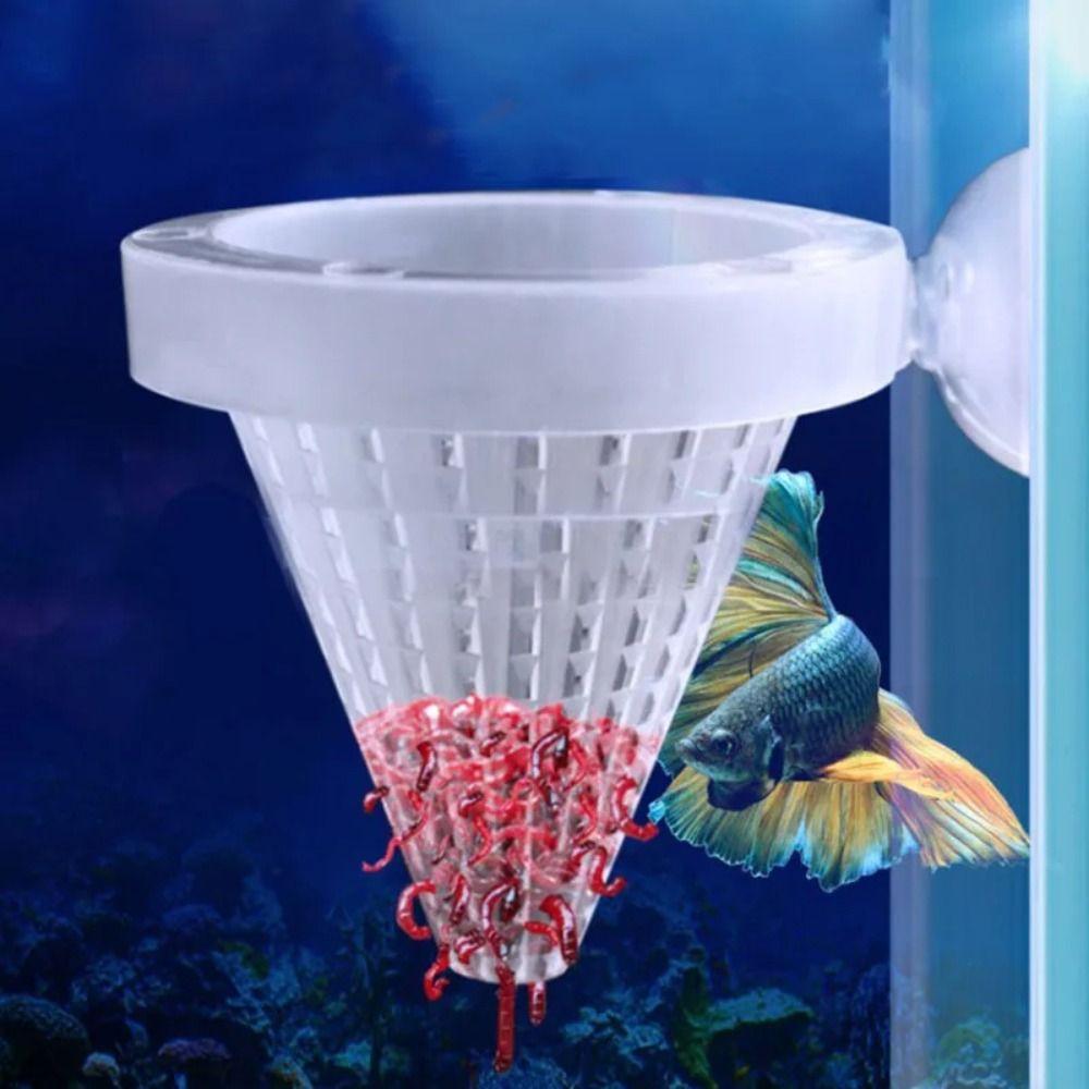 Plastic Aquarium Red Worm Feeding Tapered Hopper Basket Fish Tank Cone Accessories Conical Feeder