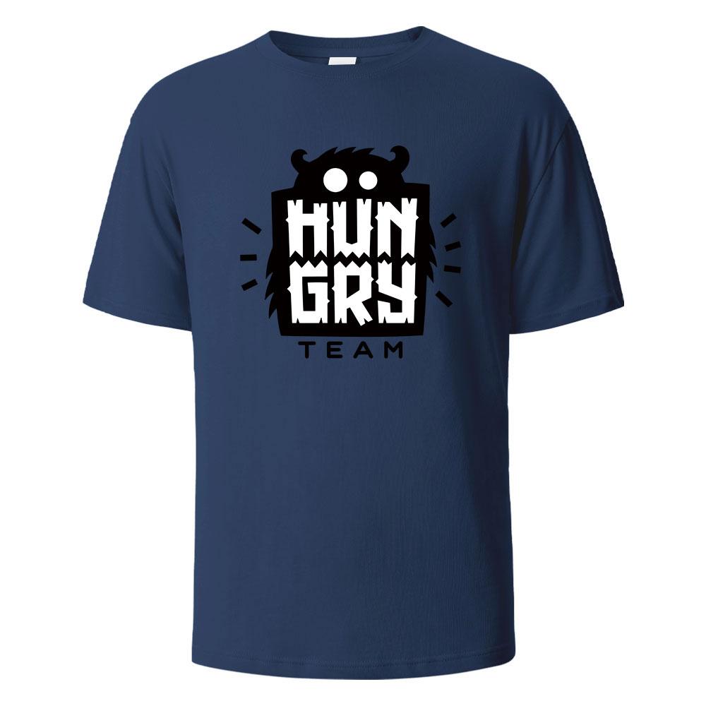 Funny HipHop Hungry Printing Tshirt For Men Wowen 100 Cotton Summer Breathable Tops Oneck Oversize Basic Tees Mens Clothing