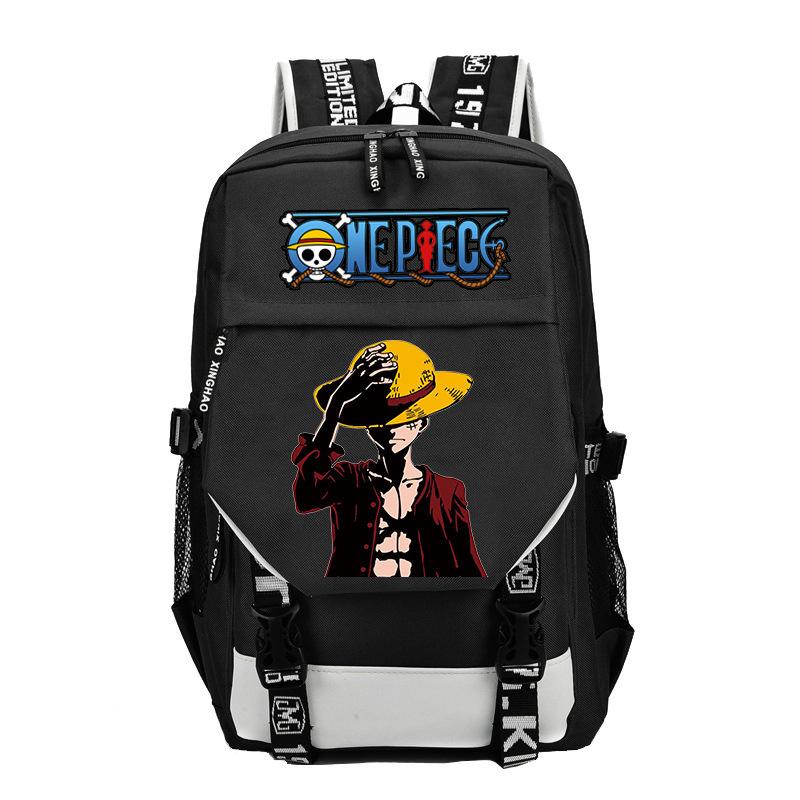 Japan cartoon comics One Piece themed printed backpack with USB port large capacity stylish backpack 0033