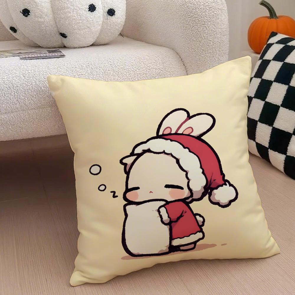 Cute Rabbit Dresses In Different Cushion Cover Throw Pillow Cover Hidden Button Durable Polyester Chair Cushion