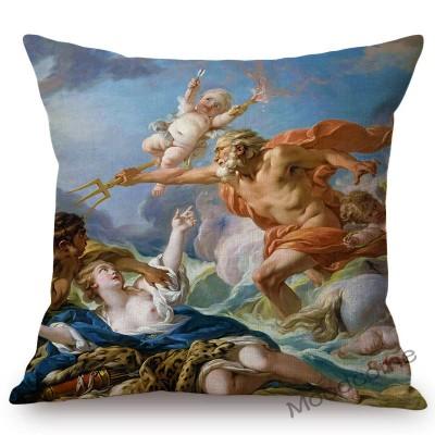 French Royal Painting Francois Boucher Ancient Greek Myth Venus Cupid Angels Floral Retro Decor Throw Pillow Case Cushion Cover