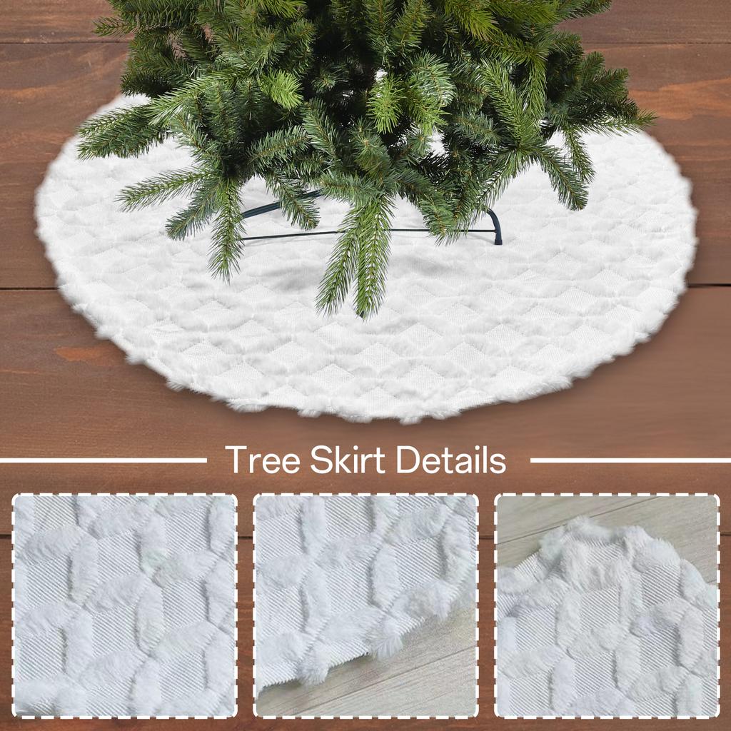 48-дюймовая юбка в виде рождественской елки из искусственного меха с косичной вязкой, мягкая плюшевая юбка в виде рождественской елки, многоразовая