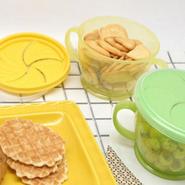 Непроливаемая чашка для закусок Twodeco, желтая, 1 комплект