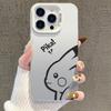Чехол для iPhone 17 Пикачу, Совместим с Apple 13/14/15 Pro Max и 16 Pro, Серебристый