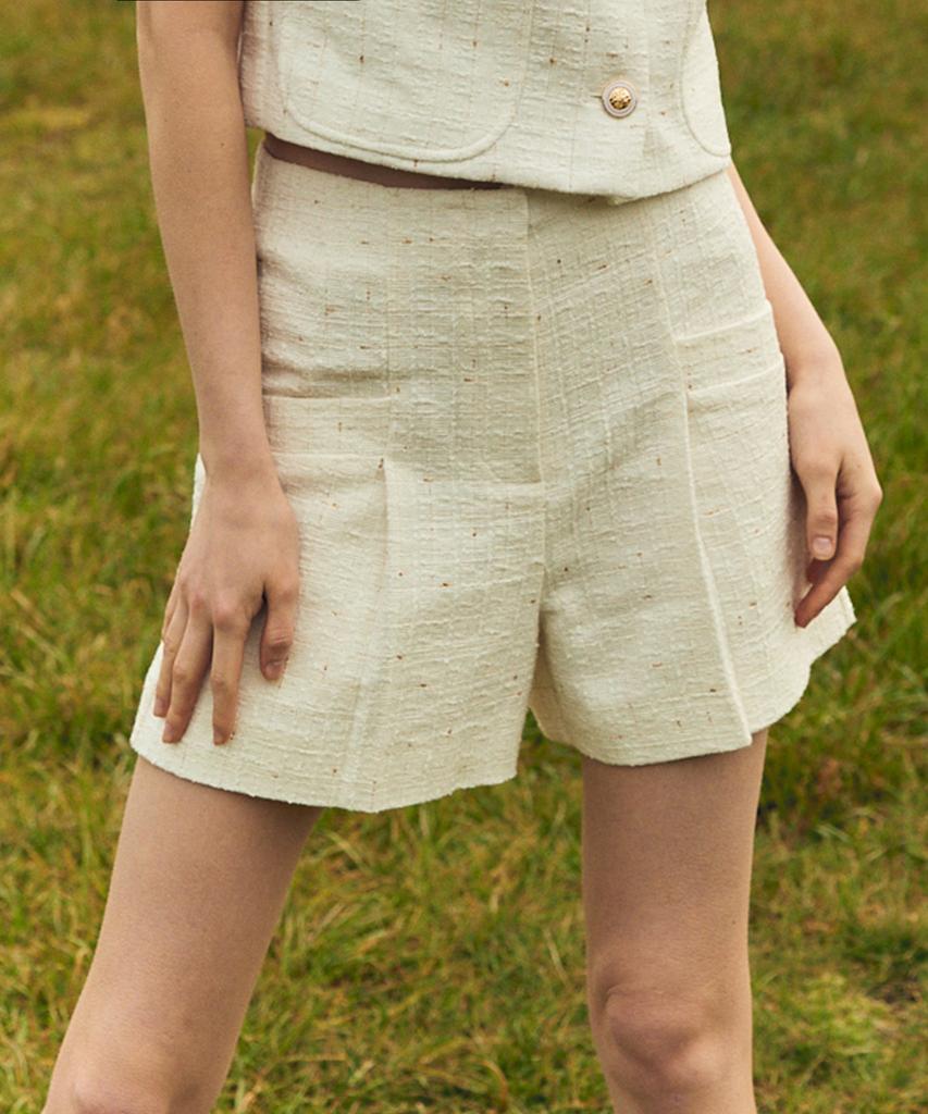 MONGDOL Summer Tweed Pocket Shorts Ivory Mdpt031Ivory