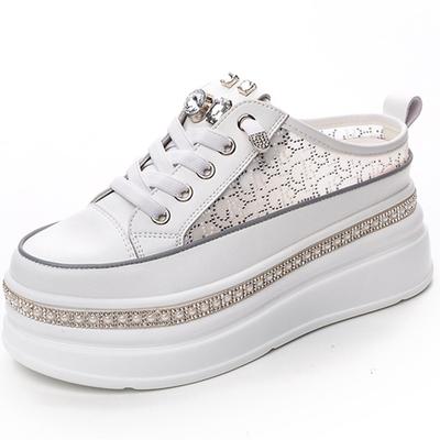 7СМ Женские сандалии Платформа Клиновидные кроссовки Сандалии Шлепанцы Женские 2025 Летняя обувь Обувь из воздушной сетки Обувь-мюли Тапочки Дышащие