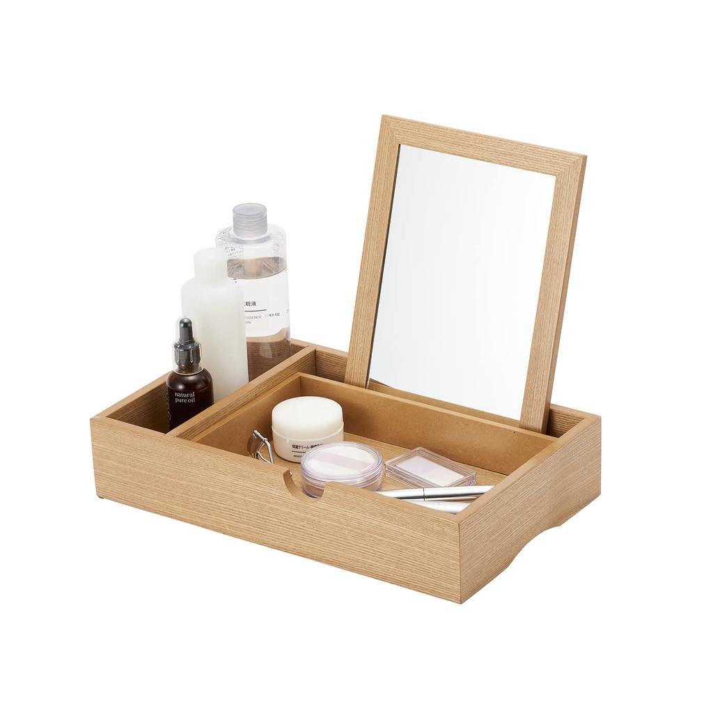 Chatani Sangyo Makeup Box Natural Wood X X H7cm In Made In Japan W35.5 D21.5 "Made Japan" 17-514