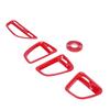 4PCS Air Conditioning Outlet Vent Trim Red Central Console Dash Air Vent Decorative Frame Protection Cover