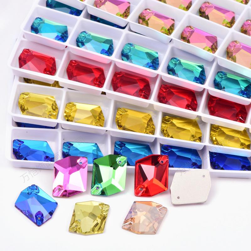 Стеклянная дрель специальной формы с золотым дном, ручная дрель с плоским дном и двойным отверстием для ручного шва, плоская пряжка для камня своими руками, стразы, аксессуары для одежды