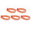 5Pcs Reusable Cable Tie Rubber Cable Strap Fastener Wire Organizer Iron Buckle Orange