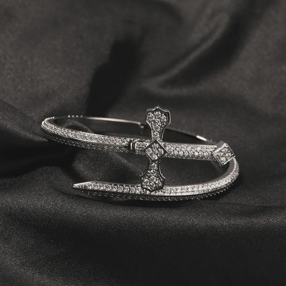 Модный европейский и американский браслет с цирконием «Меч правосудия»