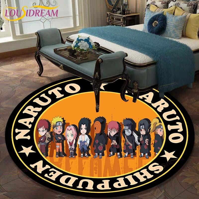 Круглый ковер с рисунком Наруто для гостиной, детский коврик, напольный коврик, коврик для ванной, ковер для спальни, коврик для детской комнаты