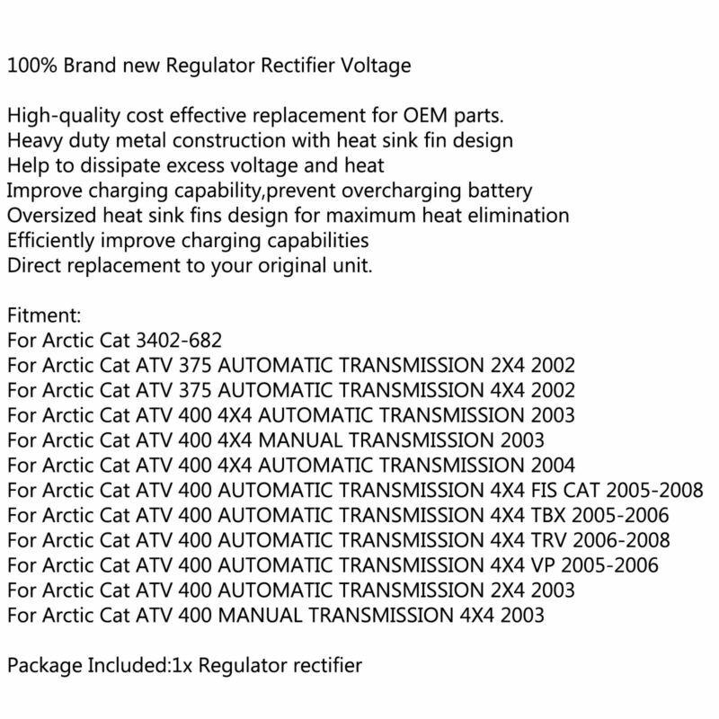 Регулятор-выпрямитель напряжения 3402-682 Для квадроцикла Arctic Cat 375 400 4X4 AUTOMATIC