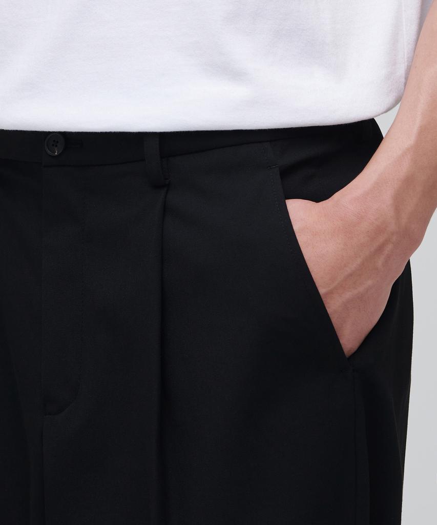 MUSINSA STANDARD Baggy Tapered Slacks [Black]