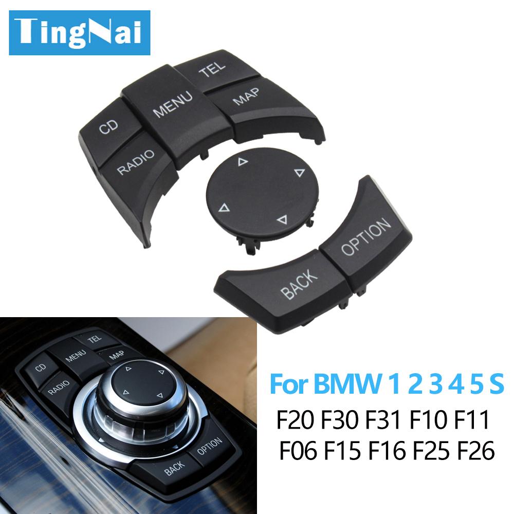 Car Central Console CIC Multi-Media Control Button Cover For BMW 1 2 3 4 5 6 7 X3 X4 X5 X6 Series F30 F31 F10 F11 F06 F25
