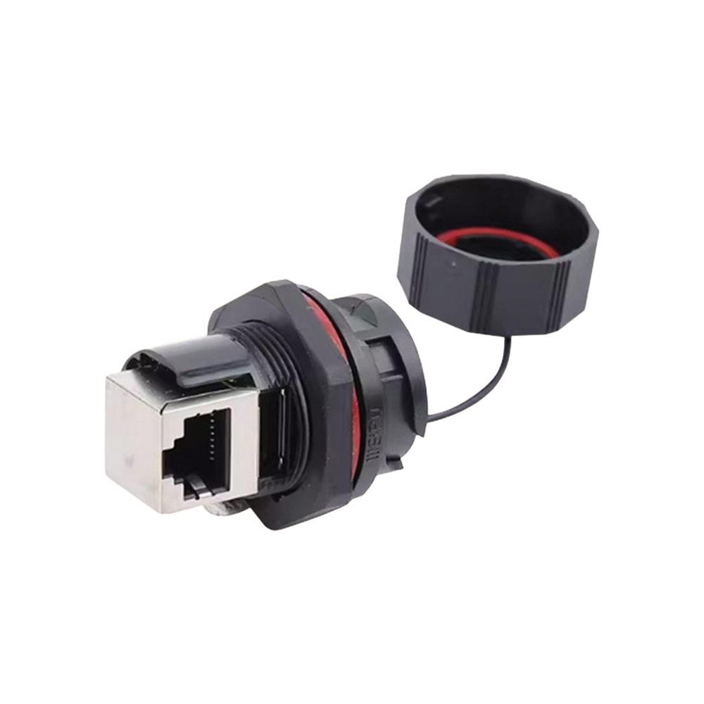 Водонепроницаемый IP67 Разъем RJ45 CAT6 Двухголовый Сетевой Адаптер Пылезащитный Колпачок Экранированный Ethernet LAN Кабель Соединитель Соединение LAN Кабеля