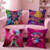 Colorful Cute American Cartoon TTrolls Cushion Cover Pillow Case Soft Skin Friendly Fabric  Concealed Zipper
