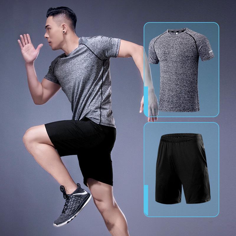 CANGHPGIN спортивная одежда, мужской спортивный костюм для баскетбола, шорты для фитнеса с короткими рукавами, быстросохнущие костюмы для бега