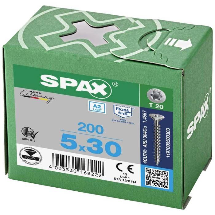 SPAX 1197000450353 Vis à bois 4.5 mm 35 mm T-STAR plus acier inoxydable A2 200 pc(s)