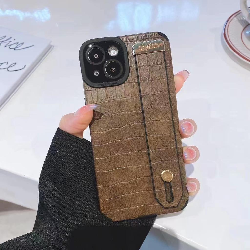 Ремешок с узором крокодила подходит для подставки-чехла для телефона iPhone 14promax и противоударного защитного чехла для iPhone 13 с кожаным узором 12