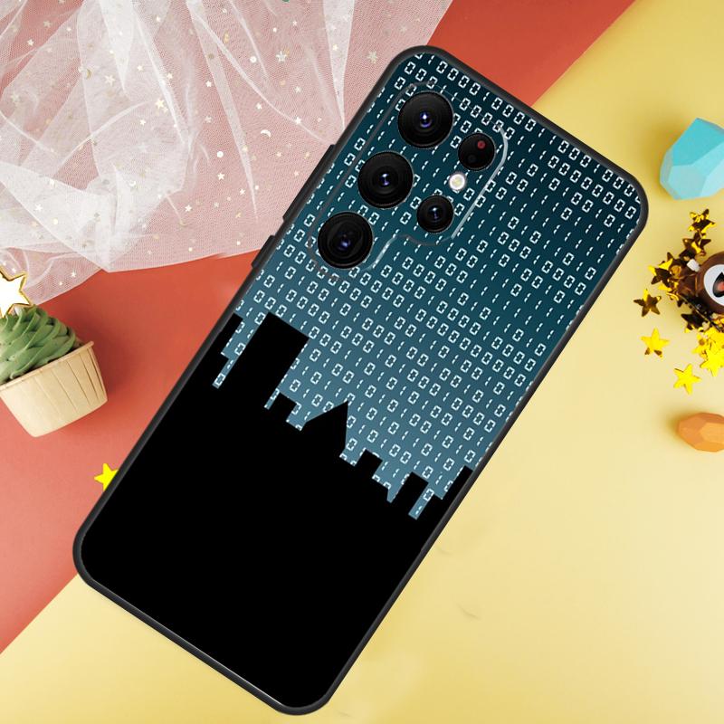 Hacker Binary Matrix Rain Phone Case For Samsung Galaxy S25 Ultra S21 S20 S22 S23 Ultra S9 S10 Plus S24 FE Cover Coque