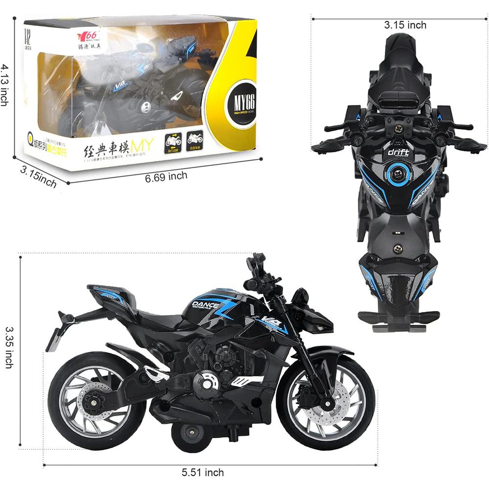 1/12 Pull Back V4 игрушки для мотоциклов, подарок с музыкальным освещением, игрушка для мотоциклов Street Fighter для мальчиков в возрасте от 3 до 12 лет